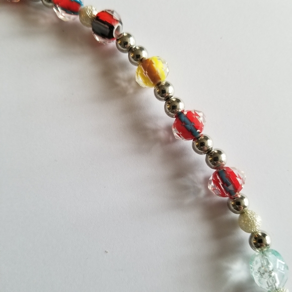 Handmade necklace clear and colorful faceted beads sparkly beaded - Picture 8 of 14
